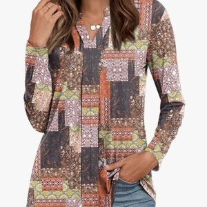 Patchwork Long Sleeve Top